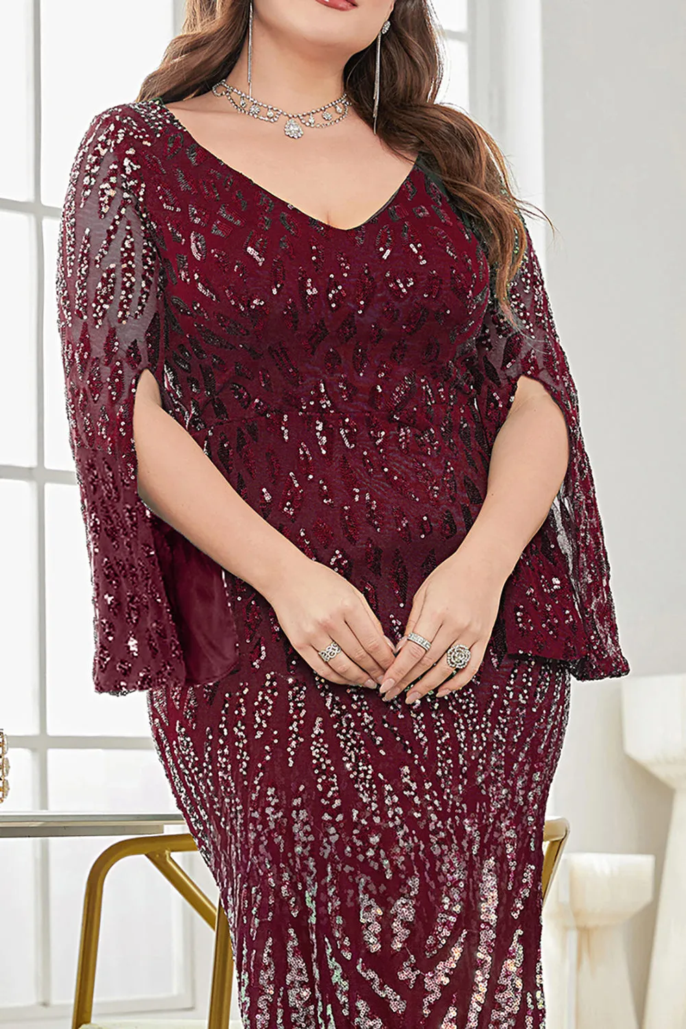 Velvet Sequin Evening Dress | Multicolor | Special Occasion | Velvet and Sequin