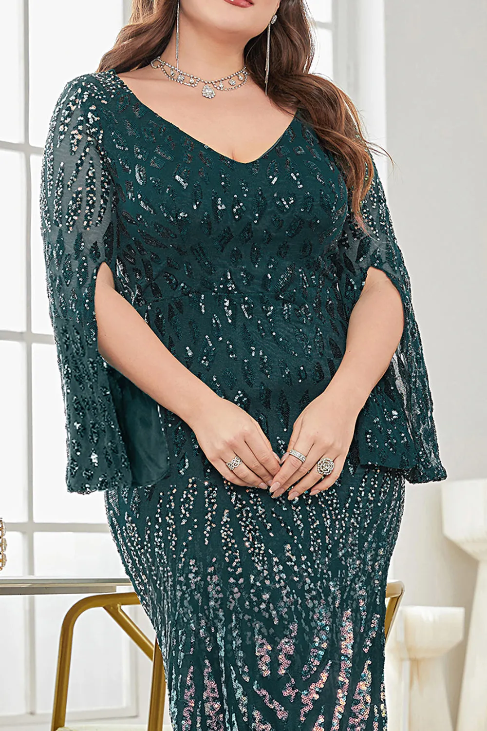 Velvet Sequin Evening Dress | Multicolor | Special Occasion | Velvet and Sequin