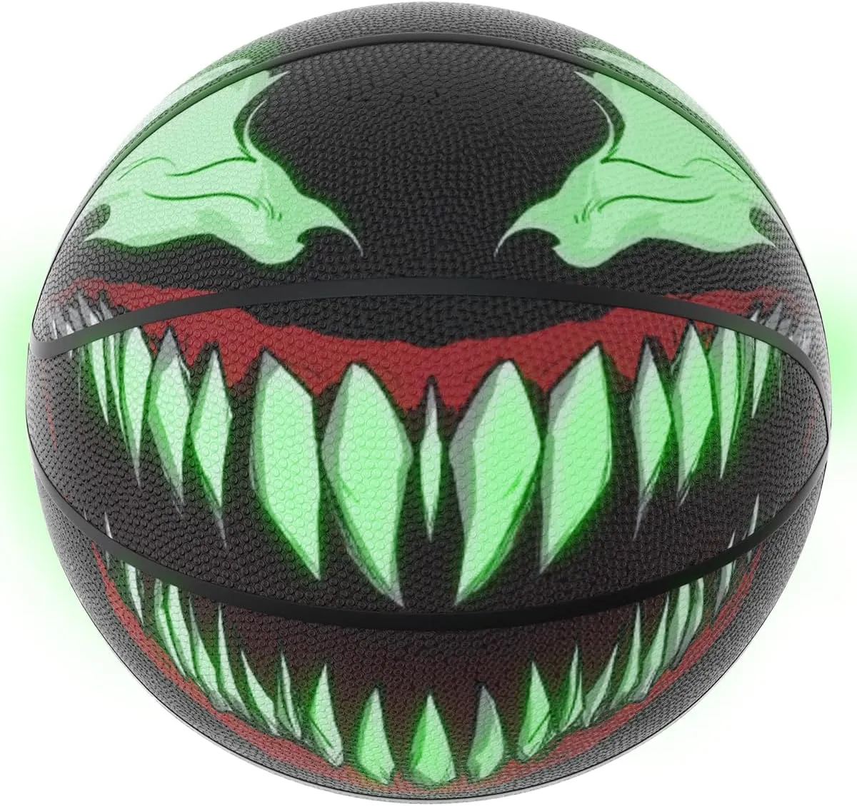 Venoms Printings Glow in The Dark Basketball Cool Glowing Luminous Basketball with Pump and Bag Indoor Outdoor PU Leather Size 7