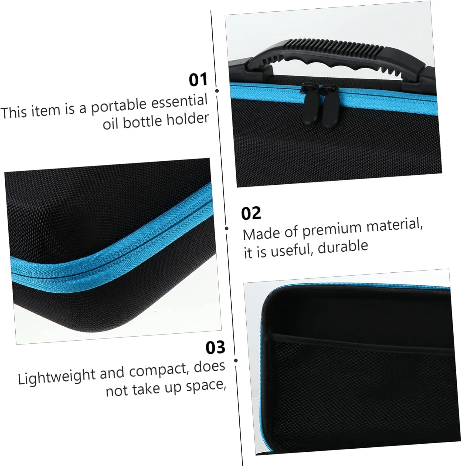 VICASKY Essential Oil Case Organizer Portable Travel Bag for 60 Bottles Essential Oils Holder