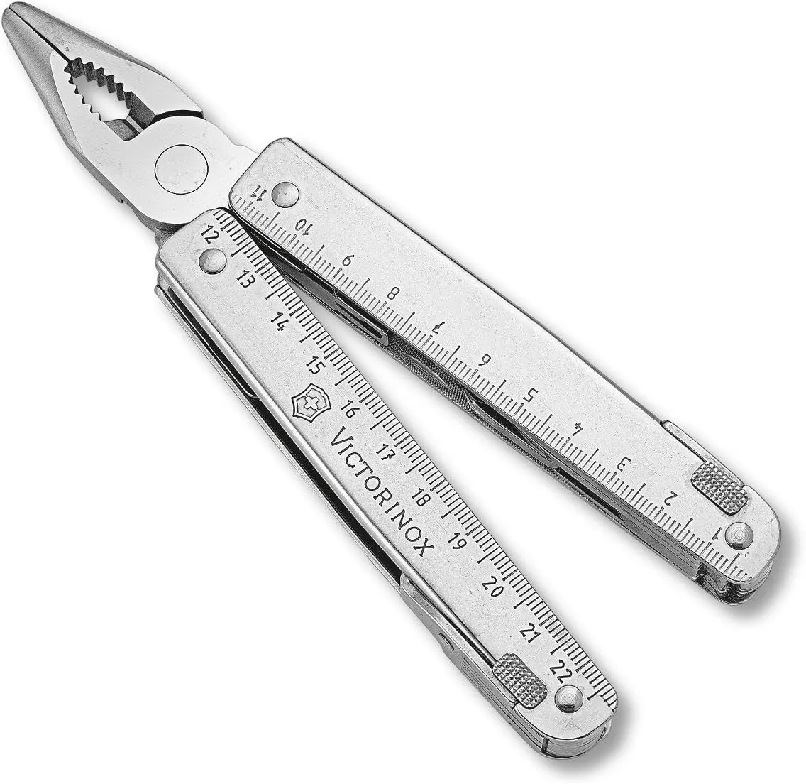 Victorinox Swiss Tool Swiss Army Knife, 24 Function Swiss Made Multi-Tool with Needle-Nose Pliers, Wire Cutters and Large Blade - Silver