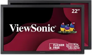 ViewSonic VA2252SM_H2 22 Inch Dual Pack Head-Only 1080p LED Monitors with DisplayPort DVI and VGA, Black