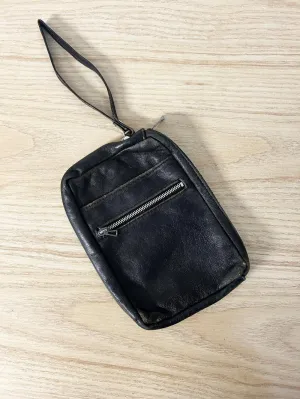 vintage multi-pocket leather wristlet