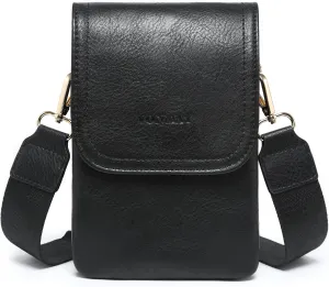 VONMAY Vegan Leather Small Crossbody Bags for Women, 3 Compartment Cell Phone Wallet Purses with Adjustable Guitar Strap