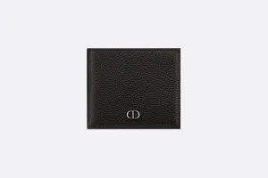 Wallet • Black Grained Calfskin with 'CD Icon' Signature