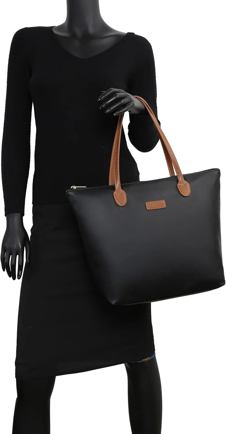 Water Resistance Light Weight Leather Tote Bag Big Capacity Handbag Shoulder Bag