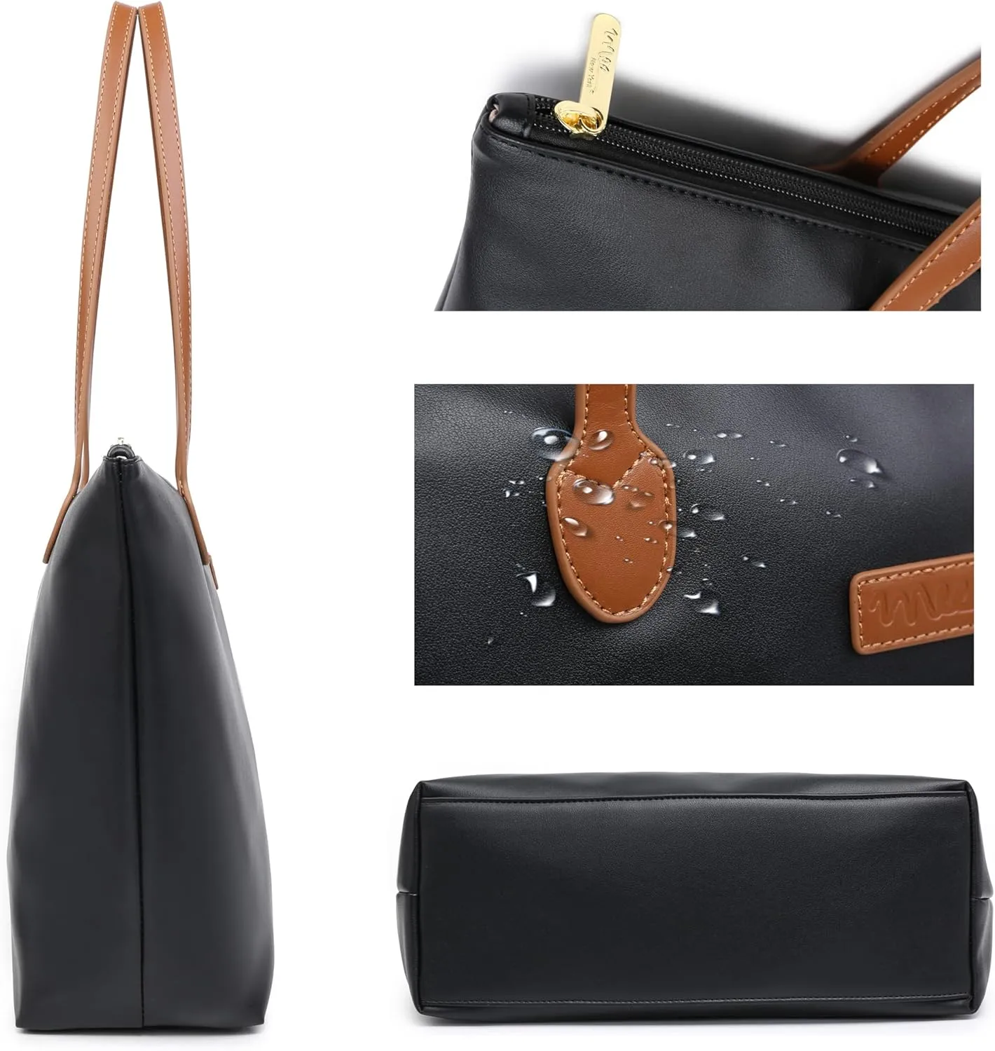 Water Resistance Light Weight Leather Tote Bag Big Capacity Handbag Shoulder Bag