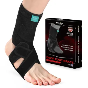 Welnove Foot Drop Support Brace, AFO Ankle Stabilizer for Improved Walking, Aiding Foot Control in Cases of Drop Foot, Nerve Injuries, Spinal Conditions, and More (Right)