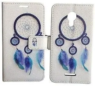 Wiko Life 2 Case, Design Wallet Card Pouch Cover Phone Case with Crad Holder for Wiko Life 2 u307as (Blue Dream Catcher)