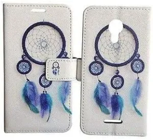 Wiko Life 2 Case, Design Wallet Card Pouch Cover Phone Case with Crad Holder for Wiko Life 2 u307as (Blue Dream Catcher)