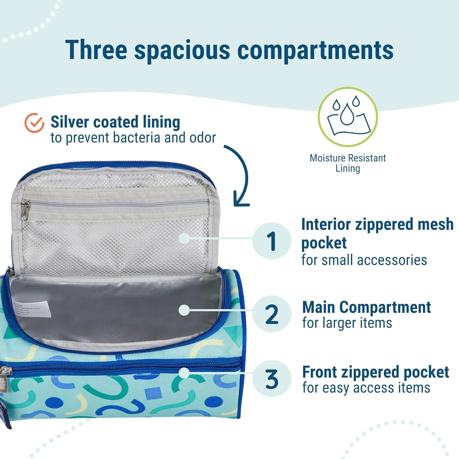 Wildkin Toiletry Bag for Boys and Girls, Ideal for School, Weekend, or Overnight Travel