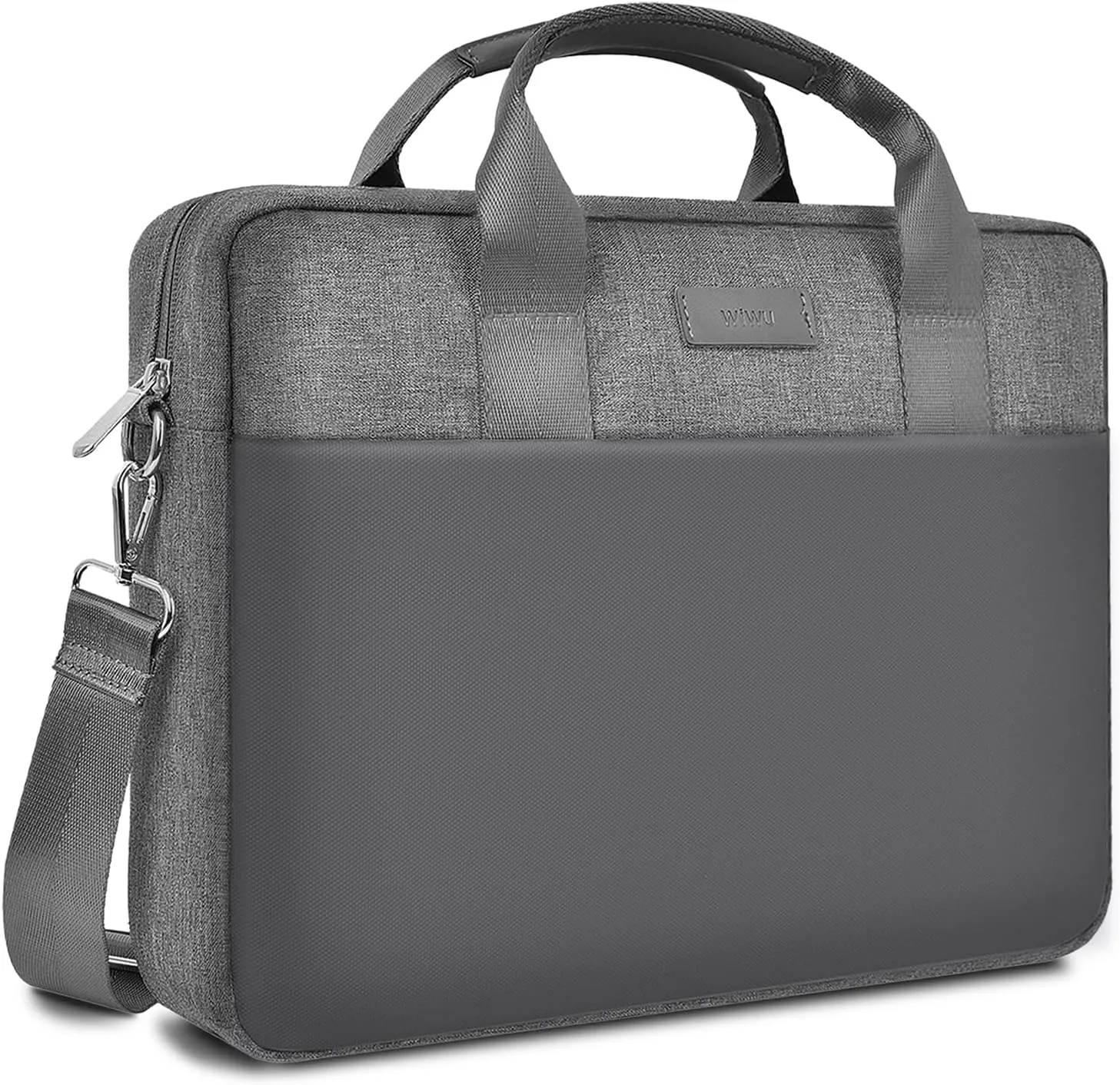 WIWU Laptop Bag 14 Inch, Messenger Bag for Men Business Travel Water-Resistant Laptop Case with Strap, Compatible with MacBook Pro/Dell XPS/HP Envy/Microsoft Surface (Grey)