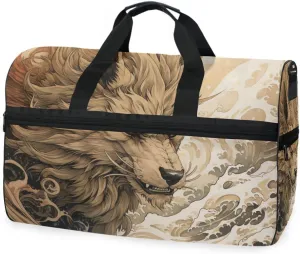 Wolf 6 Travel Duffel Bag Luggage Sports Gym Bags With Shoes Compartment Large Capacity Lightweight Duffle Bag For Men Women