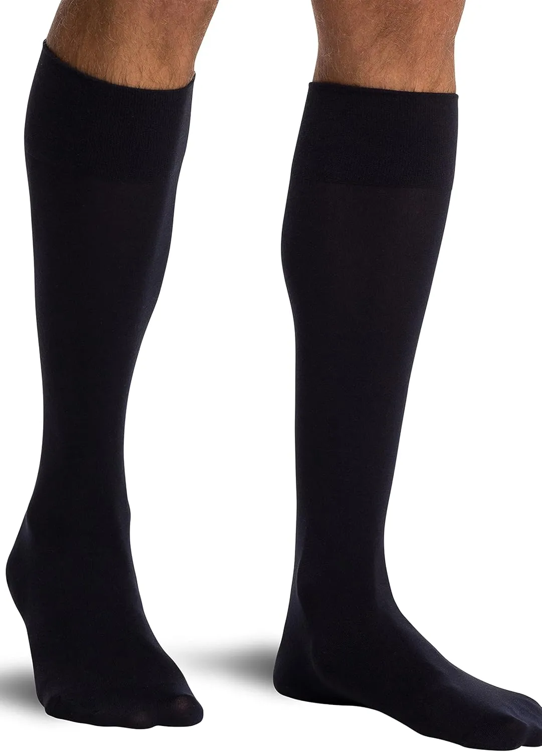 Wolford Men's Cotton Velvet Knee-High Ankle Socks Non-Slip Stretchy Hand-Linked Toes Perfect Fit for Business Casual Outfits