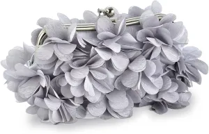 Women Elegant Evening Purse, Small Floral Clutch Bag with Detachable Chain for Wedding, Party, Prom