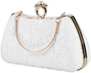 Women Evening Bag Pearl Clutch Bag Bridal Wedding Purse Beaded Handbag Shoulder Bag Elegant Crossbody Bag