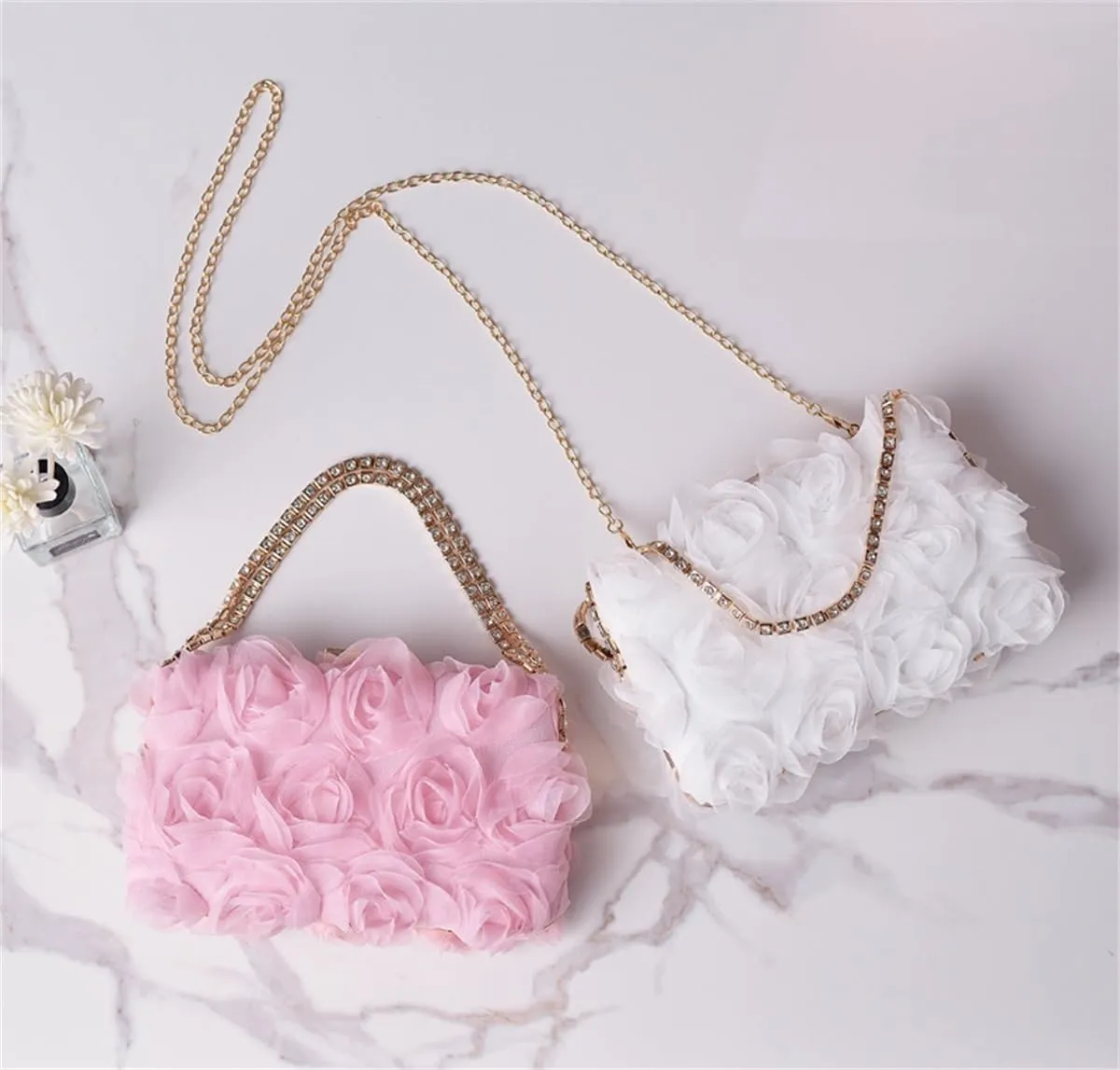 Women Floral Clutch Purses Satin Floral Appliques Evening Bags Bridal Wedding Party Prom Handbags