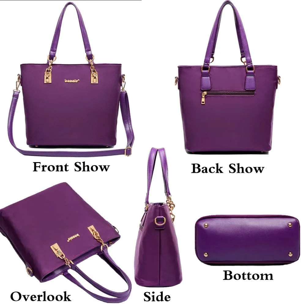 Women Handbag and Purse 6Pcs Tote Satchel Top Handle Crossbody Shoulder Bag Clutch Wallet Key Case