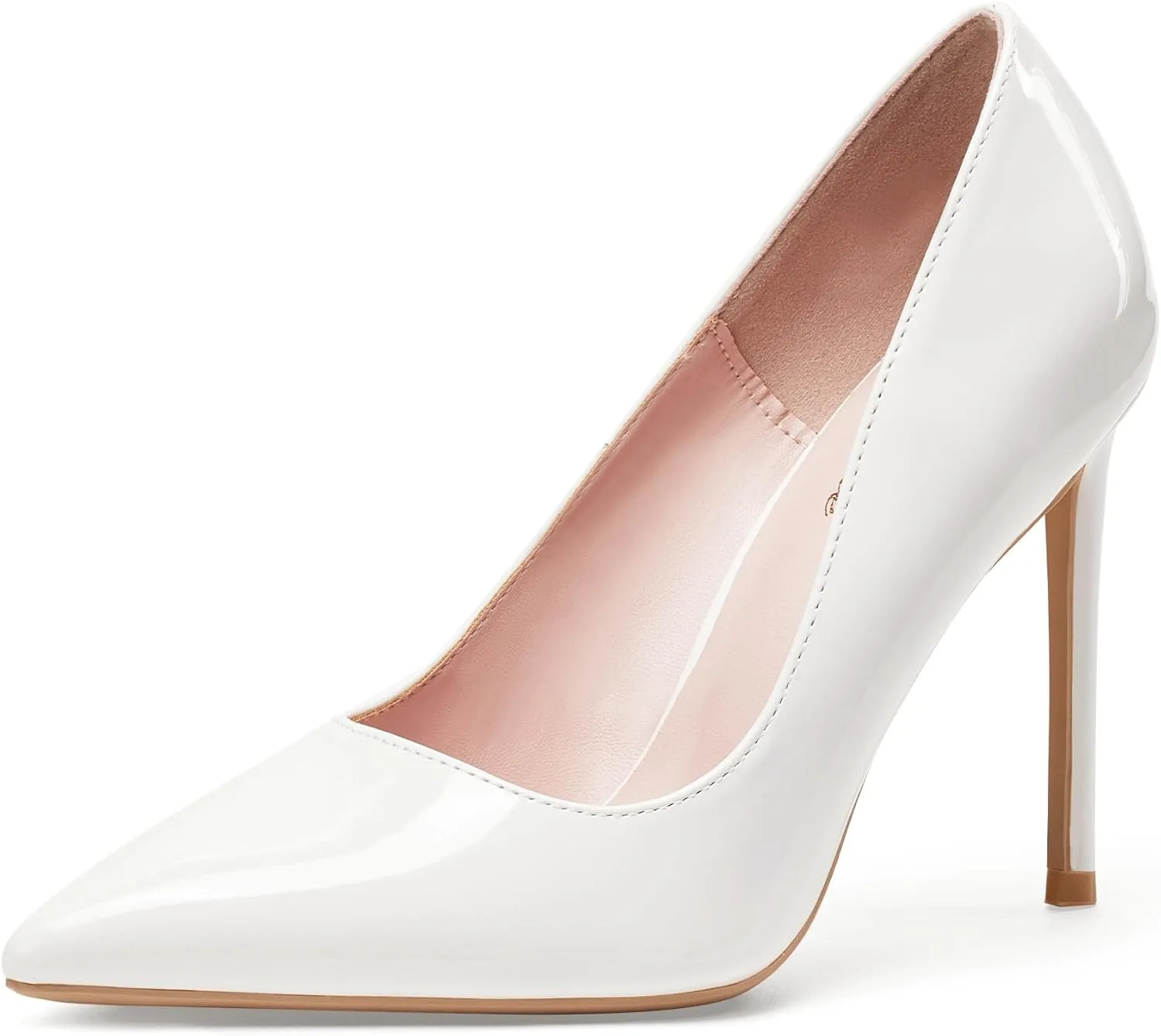 Women High Heels 4 inch Stiletto Pumps Sexy Pointed Toe Patent Leather Slip On High Heel Dress Evening Party Pump Shoes