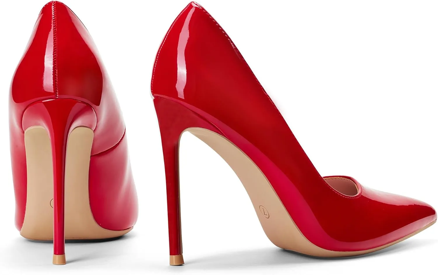 Women High Heels 4 inch Stiletto Pumps Sexy Pointed Toe Patent Leather Slip On High Heel Dress Evening Party Pump Shoes