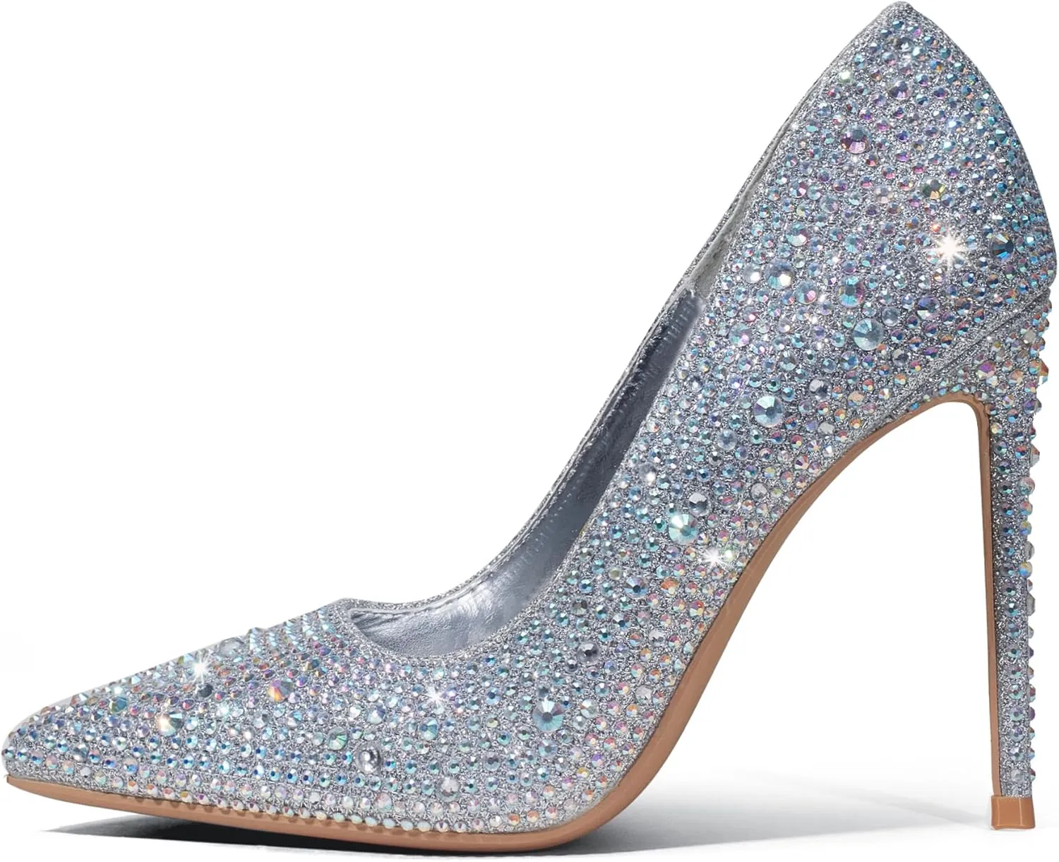 Women High Heels 4 inch Stiletto Pumps Sexy Pointed Toe Patent Leather Slip On High Heel Dress Evening Party Pump Shoes