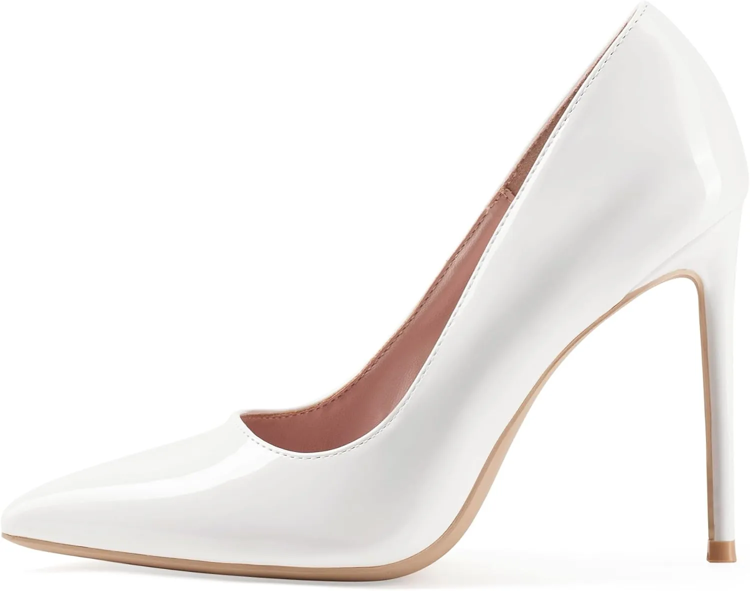 Women High Heels 4 inch Stiletto Pumps Sexy Pointed Toe Patent Leather Slip On High Heel Dress Evening Party Pump Shoes