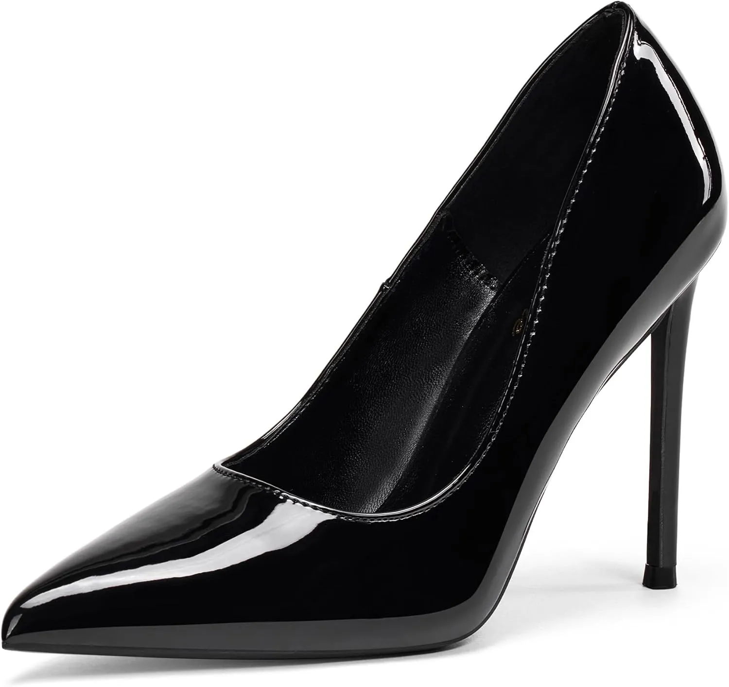 Women High Heels 4 inch Stiletto Pumps Sexy Pointed Toe Patent Leather Slip On High Heel Dress Evening Party Pump Shoes