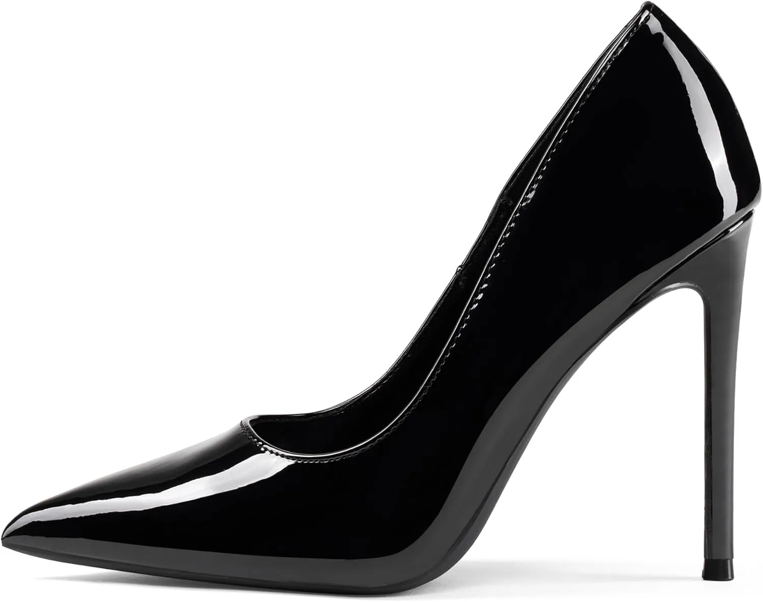 Women High Heels 4 inch Stiletto Pumps Sexy Pointed Toe Patent Leather Slip On High Heel Dress Evening Party Pump Shoes