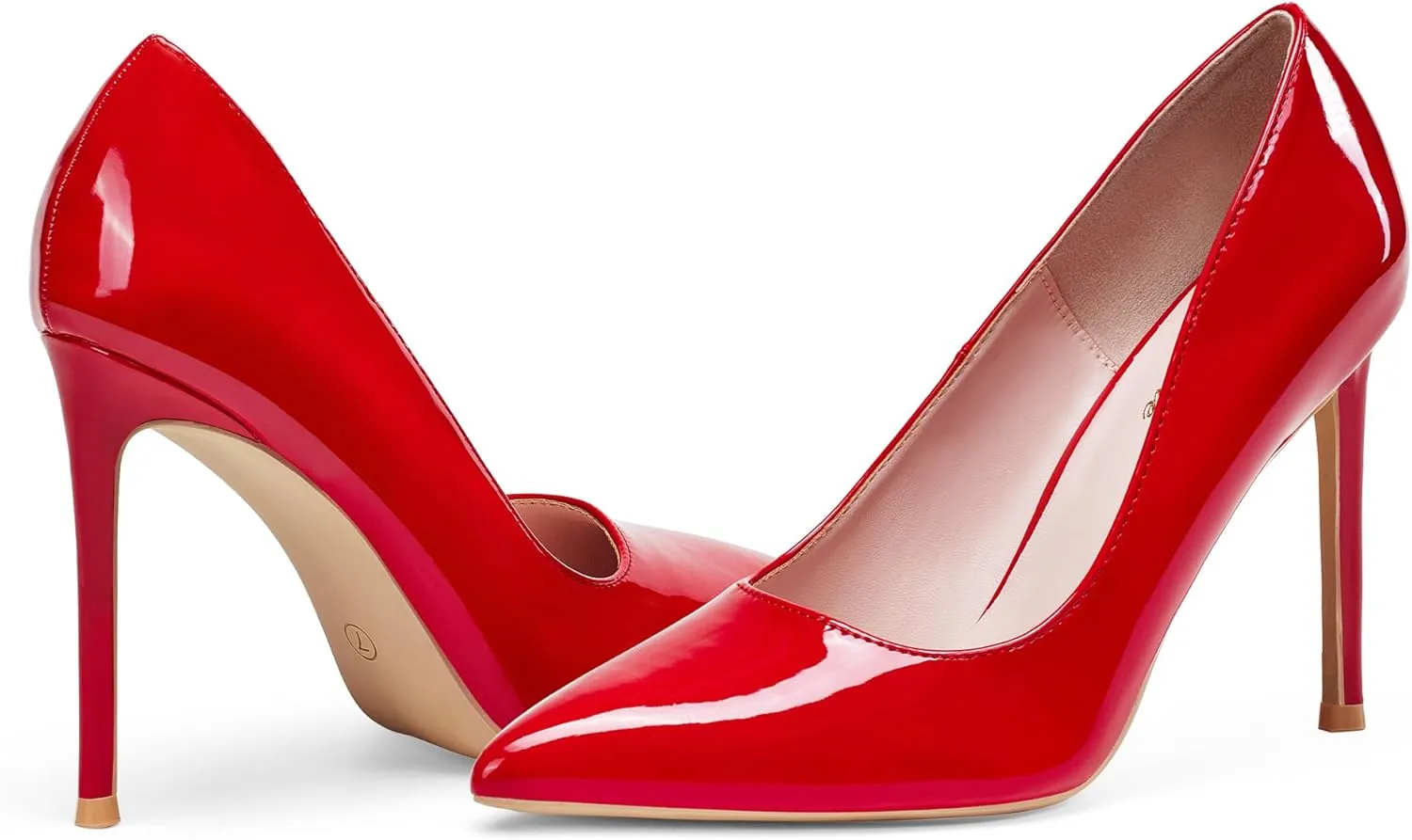 Women High Heels 4 inch Stiletto Pumps Sexy Pointed Toe Patent Leather Slip On High Heel Dress Evening Party Pump Shoes