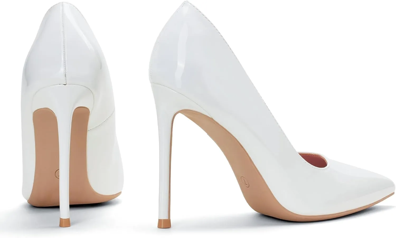 Women High Heels 4 inch Stiletto Pumps Sexy Pointed Toe Patent Leather Slip On High Heel Dress Evening Party Pump Shoes