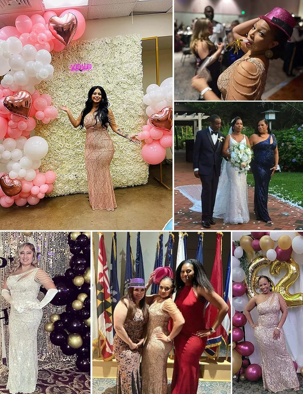 Women One Shoulder 1920s Plus Size Formal Dress Tassels Sleeve Sequins Gatsby Maxi Evening Gown