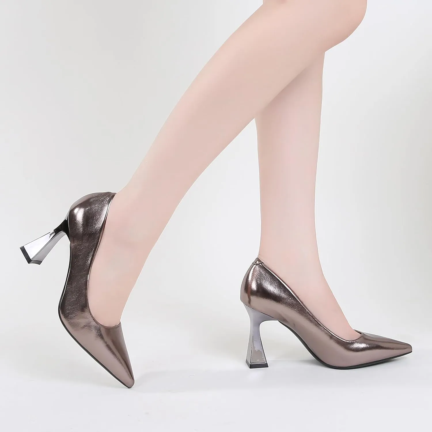 Women’s Bow Pumps Elegant Pointed Toe Dress Heels with Sculpted Flared Heel, Perfect for Weddings, Evening Events & Formal Occasions
