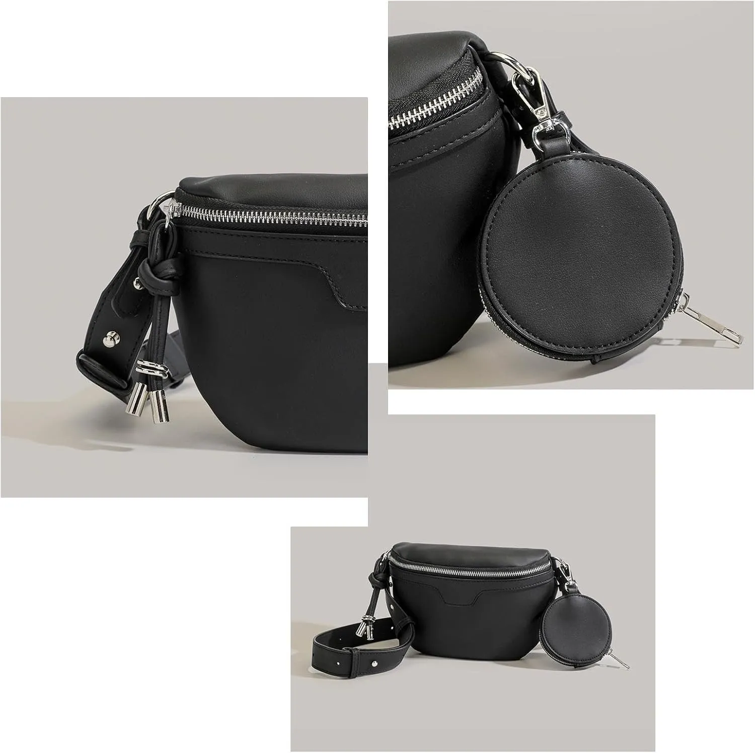 Women's Commuting Shoulder Bag Pillow Crossbody Bag Zipper Purses Waist Bag Chest Bags