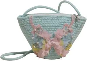 Women's Crossbody Bags With Pearl Flower Breathable soft Handbag for Beach Evening Events Daily Use