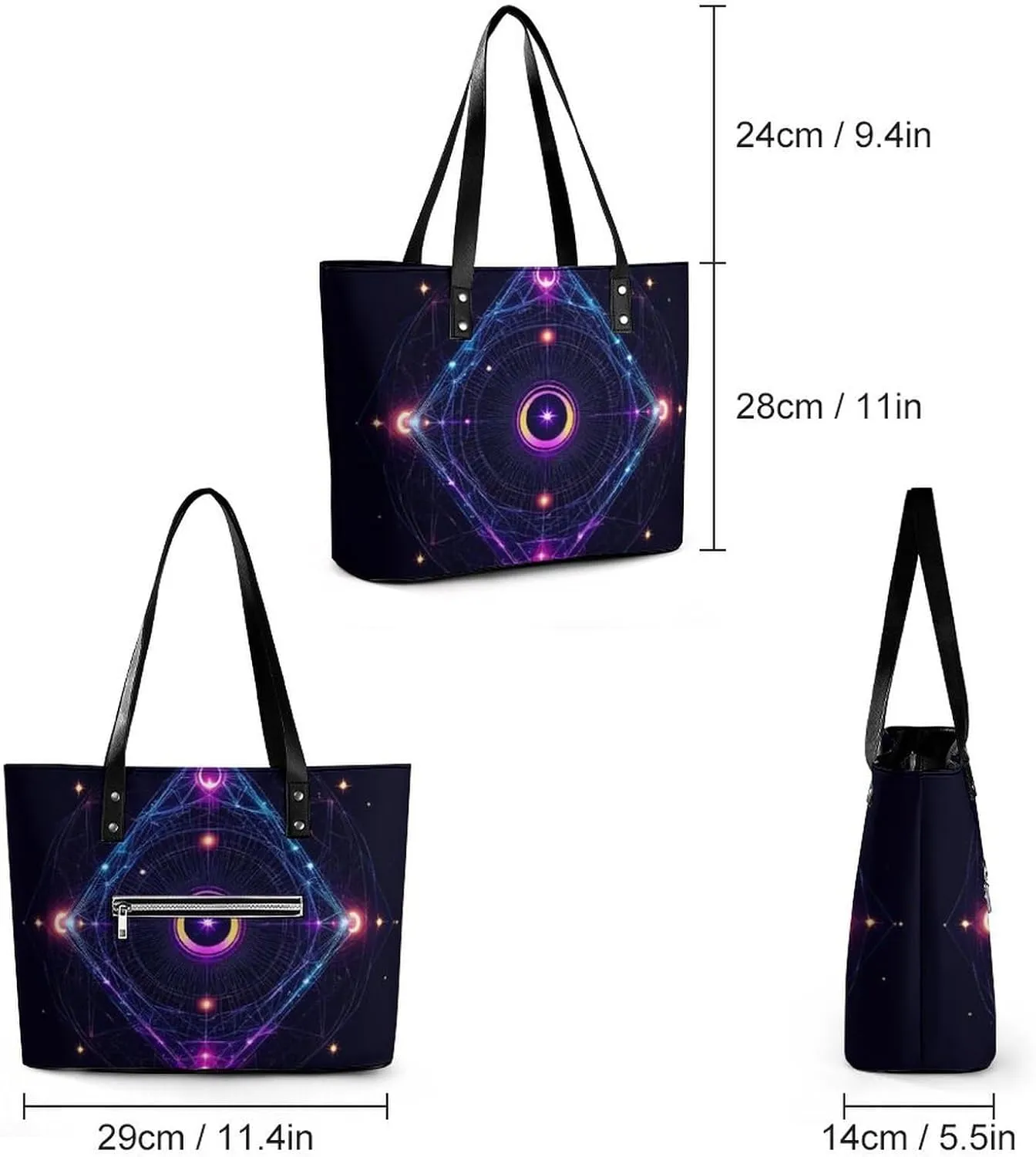 Women's Elegant Leather Handbag Unisex Leather Tote Bag Lightweight Handbag