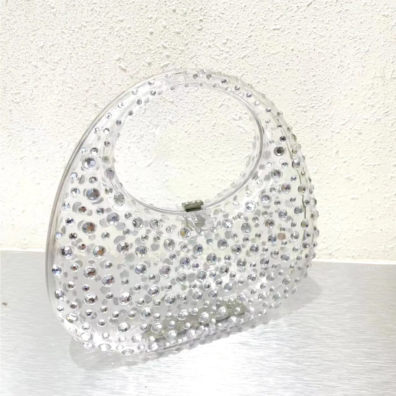 Women's Evening Bag Sparkly Rhinestone Clutch Purse Bling Acrylic Top-handle Bag for Women