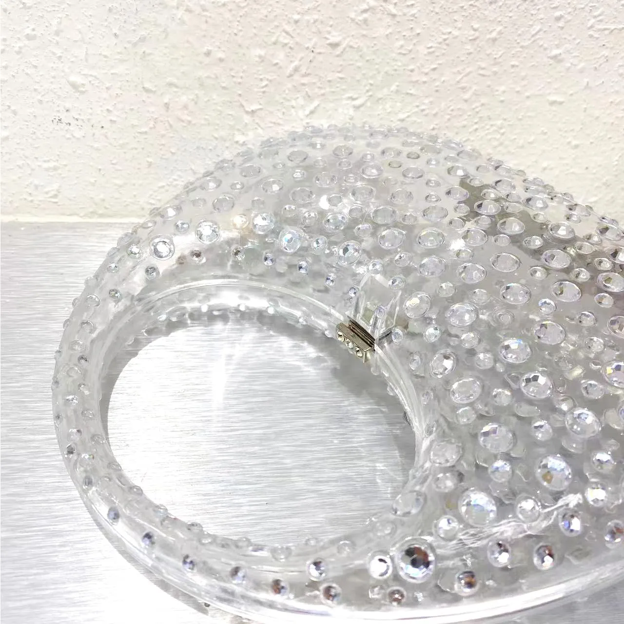 Women's Evening Bag Sparkly Rhinestone Clutch Purse Bling Acrylic Top-handle Bag for Women