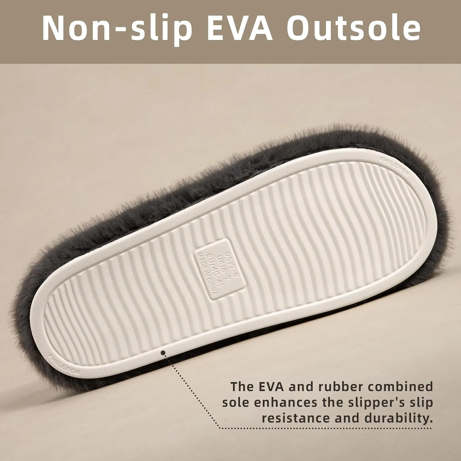 Women's Fuzzy Slippers Open Toe House Slippers Memery Foam Bedroom Slippers Cross Band Slippers for Indoor and Outdoor
