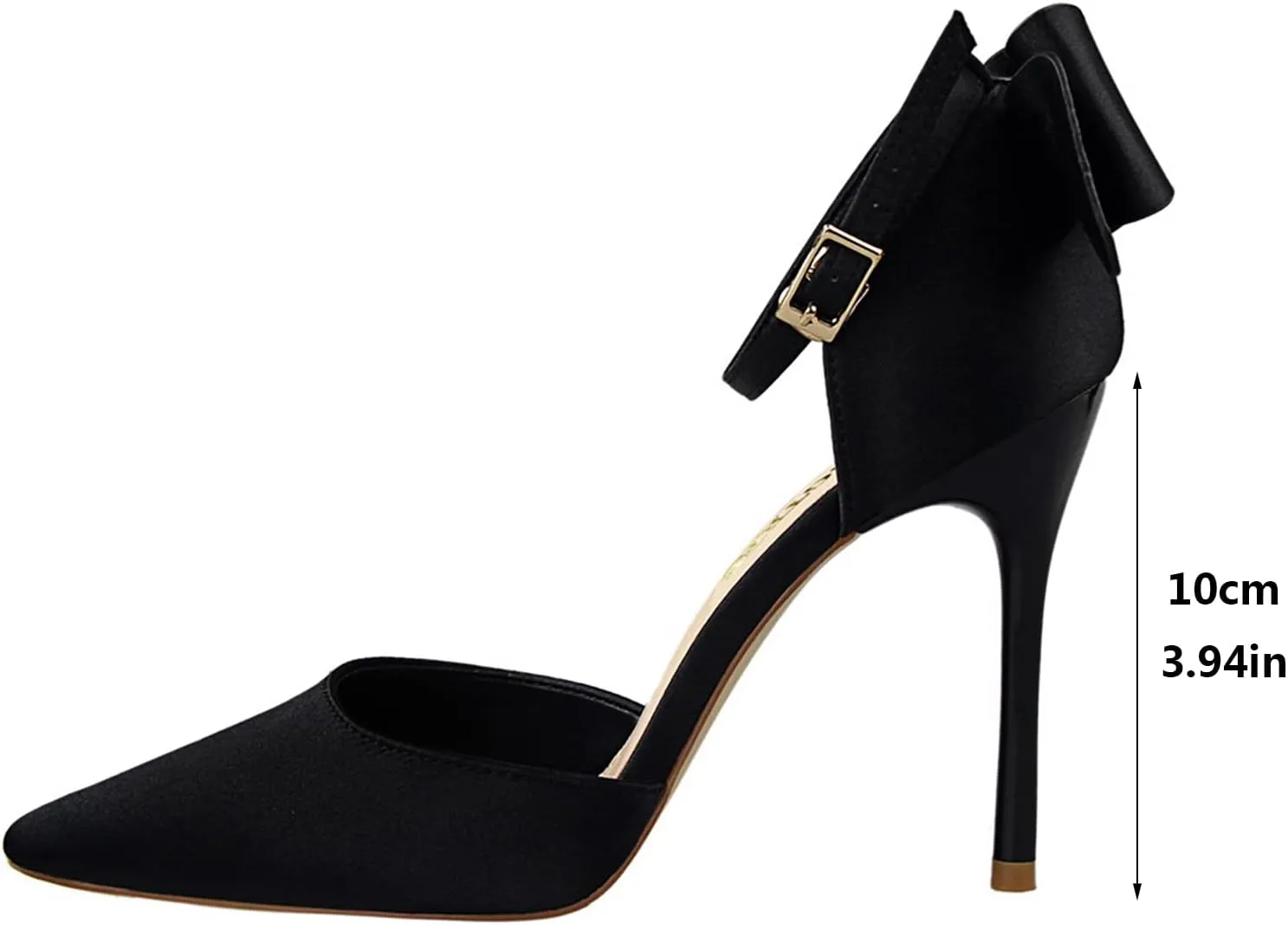 Womens High Heels Bow Back Strappy Wedding Dress Shoes Sexy Point Closed Toe Stiletto Sandals Ankle Strap D'Orsay Pumps