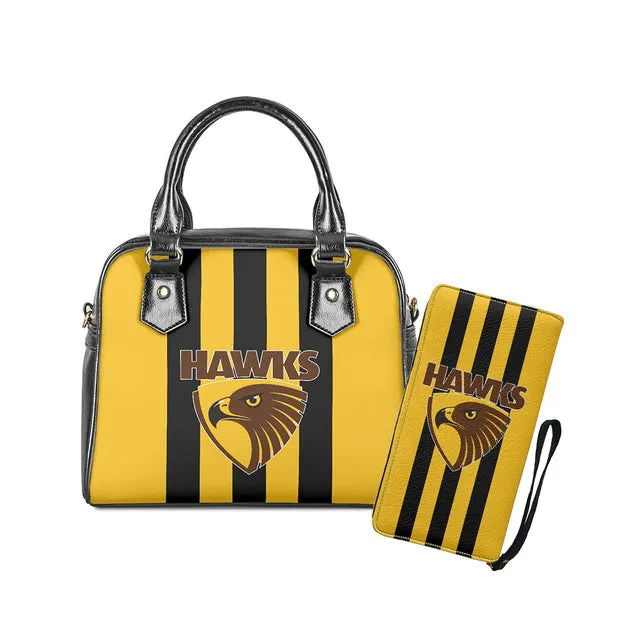 Womens Luxury AFL 2 pc Handbag Tote & Zipper Purse Sets