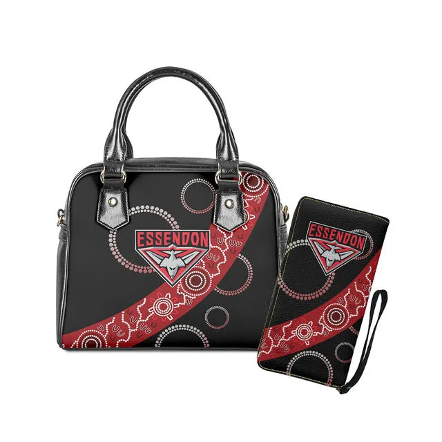 Womens Luxury AFL 2 pc Handbag Tote & Zipper Purse Sets