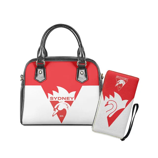 Womens Luxury AFL 2 pc Handbag Tote & Zipper Purse Sets
