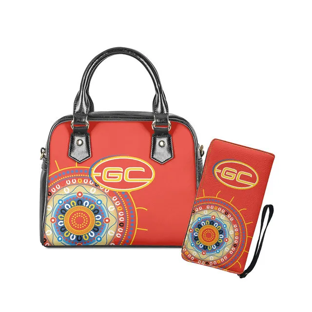 Womens Luxury AFL 2 pc Handbag Tote & Zipper Purse Sets