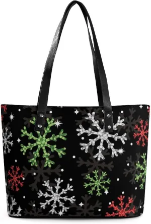 Women's Portable Tote Bag Trendy Modern Leather Handbag For Work Weekend