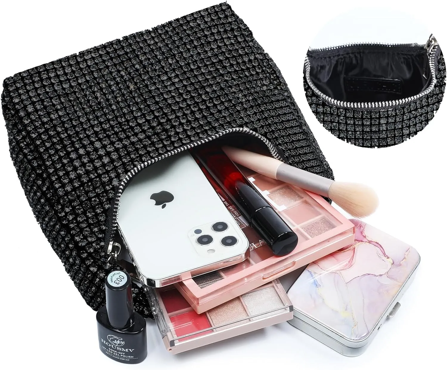 Women's Rhinestone Purses Sparkly Clutch Evening Handbag Prom Purse for Party Bridal Wedding