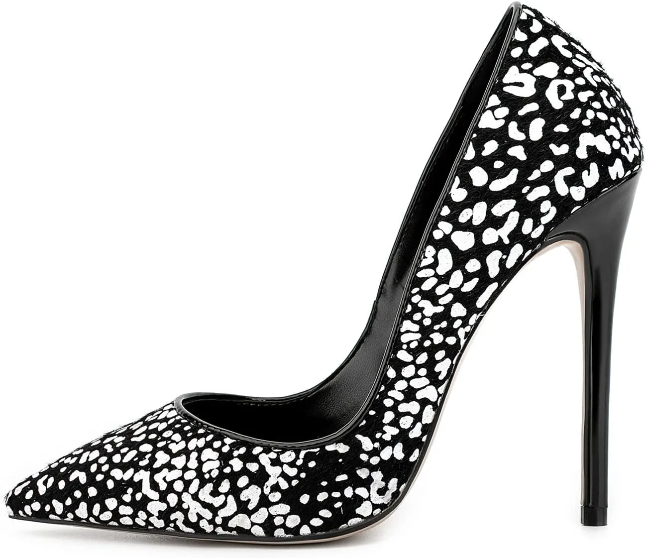 Women's Sexy Leopard Animal-Print Stiletto Pointed Closed Toe Slip On 4IN High Heel Pumps for Party Evening