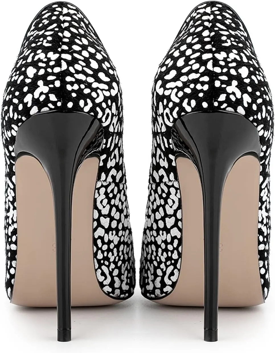 Women's Sexy Leopard Animal-Print Stiletto Pointed Closed Toe Slip On 4IN High Heel Pumps for Party Evening