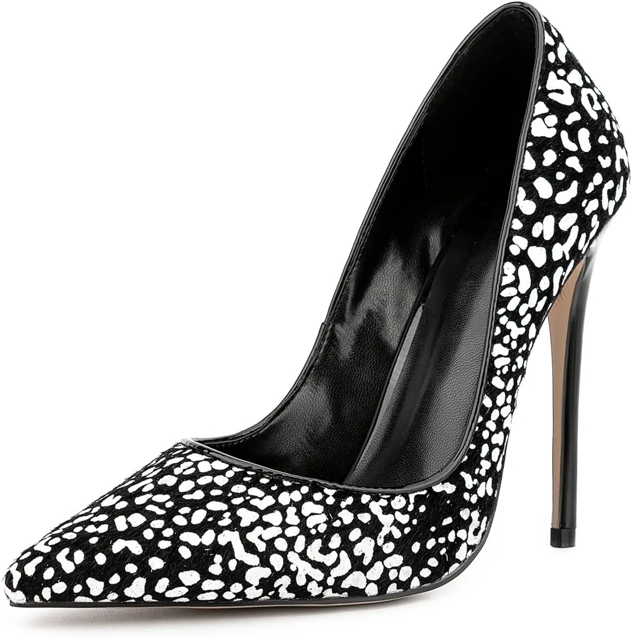 Women's Sexy Leopard Animal-Print Stiletto Pointed Closed Toe Slip On 4IN High Heel Pumps for Party Evening