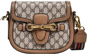 Women's Small Crossbody Bags with Golden Buckle Artificial Leather Purse Handbag in Fashionable Design