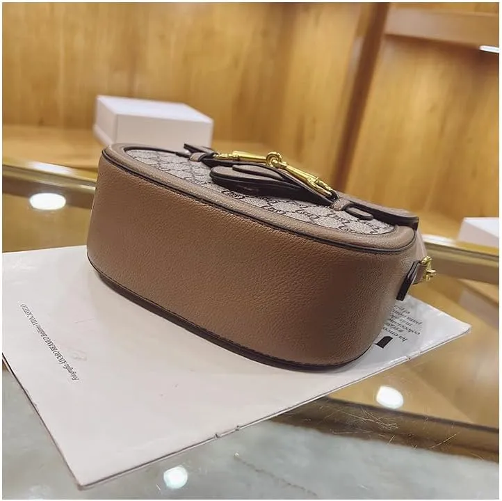 Women's Small Crossbody Bags with Golden Buckle Artificial Leather Purse Handbag in Fashionable Design